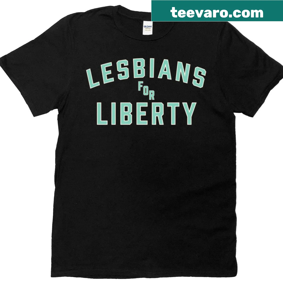 Patriotic T-shirt supporting liberty for lesbians — on a men's t-shirt