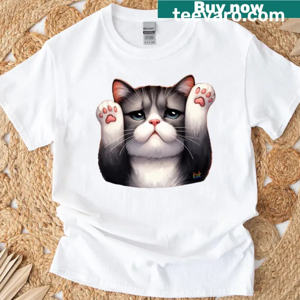 Illustrated t-shirt featuring a sentimental cat graphic.