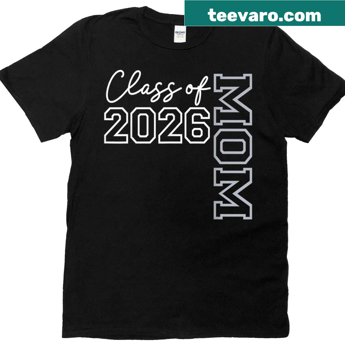 Mom Senior 2026 graphic on a celebratory t-shirt — on a men's t-shirt