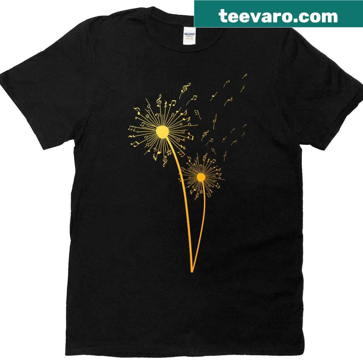 Artistic music note design on a t-shirt — on a men's t-shirt