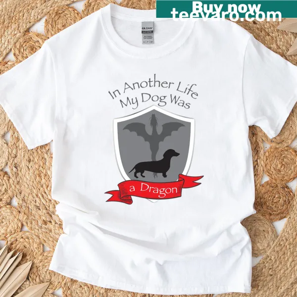Whimsical T-shirt with the text My Dog Was A Dragon In A Past Life