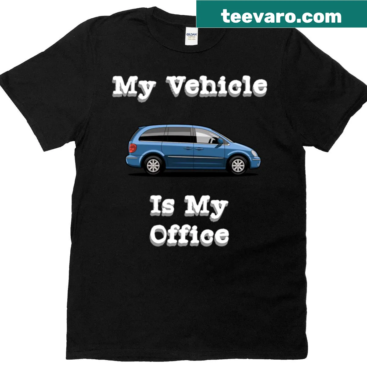 T-shirt for truckers stating My Vehicle Is My Office — on a men's t-shirt