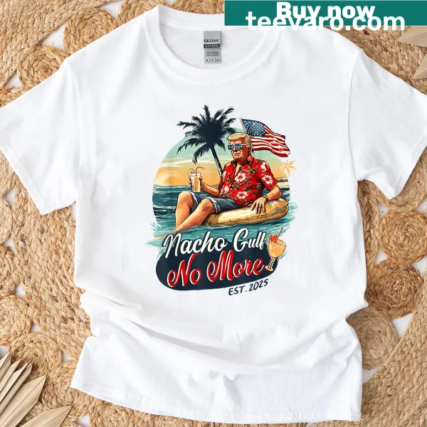 Patriotic t-shirt featuring a nacho-themed design with the US flag