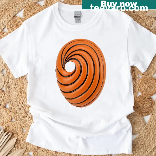 Anime T-shirt featuring a detailed graphic of Obito's mask
