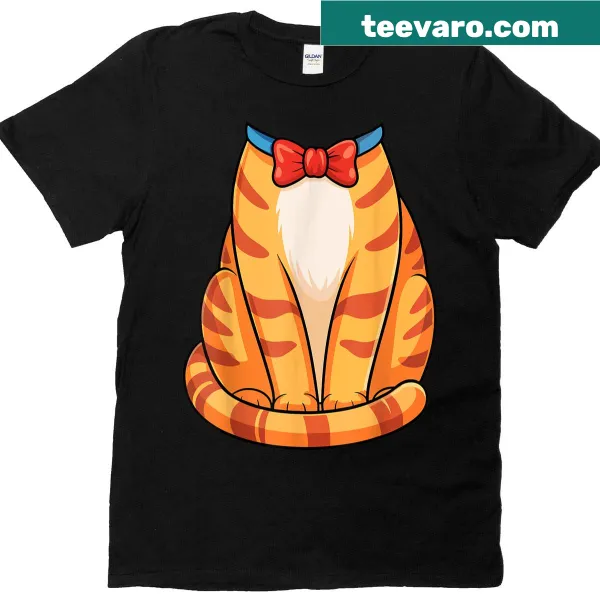 Cute T-shirt featuring a cartoon orange tabby cat