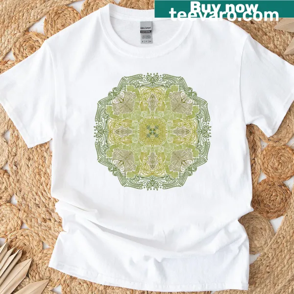 Abstract typography t-shirt design featuring a paradisiacal theme