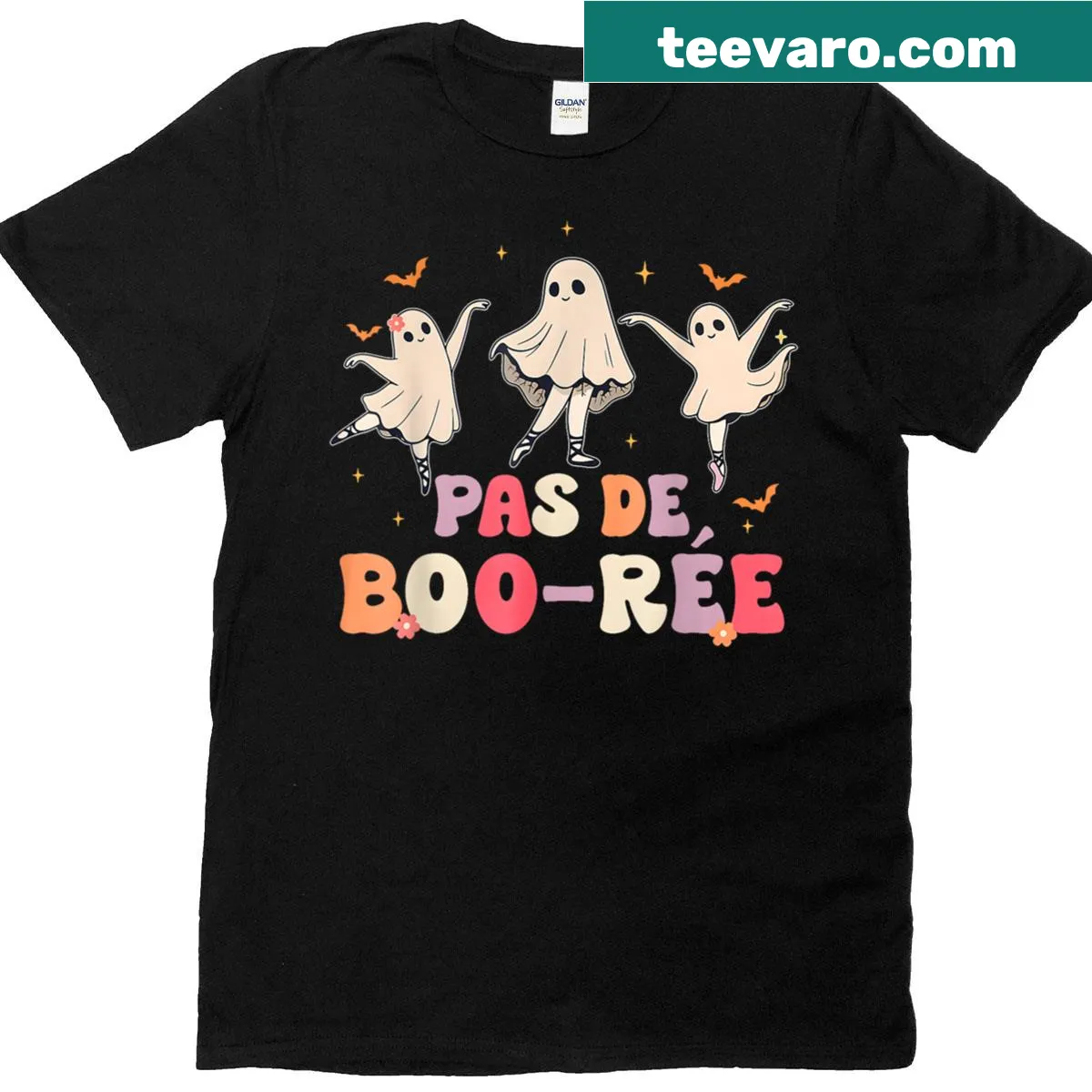 Ghost ballet dancer illustration for Halloween on a T-shirt — on a men's t-shirt