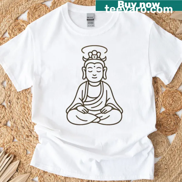 Inspirational T-shirt with a peaceful meditating figure