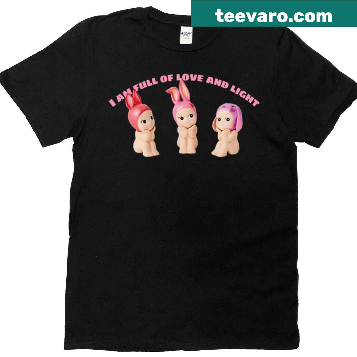 Whimsical design featuring Sonny Angels on t-shirt — on a men's t-shirt