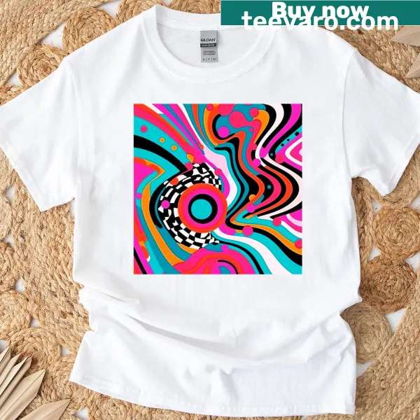 Abstract pop art design t-shirt with typography elements