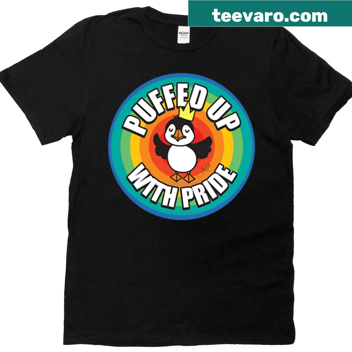 Proud typography design 'Puffed Up With Pride' on t-shirt — on a men's t-shirt