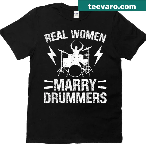 Typographic T-shirt for wives of drummers with fun text