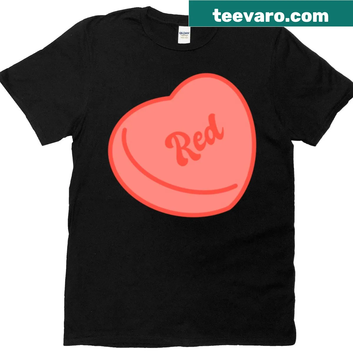 Cute candy heart graphic on a t-shirt — on a men's t-shirt