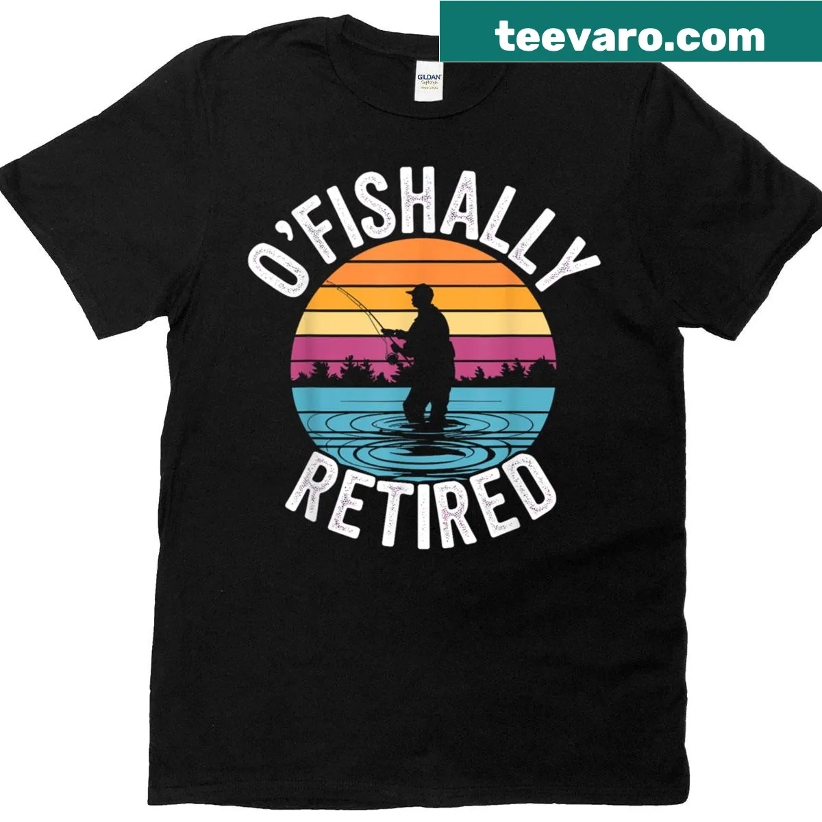 Funny retirement T-shirt with playful art for retired dads and moms — on a men's t-shirt