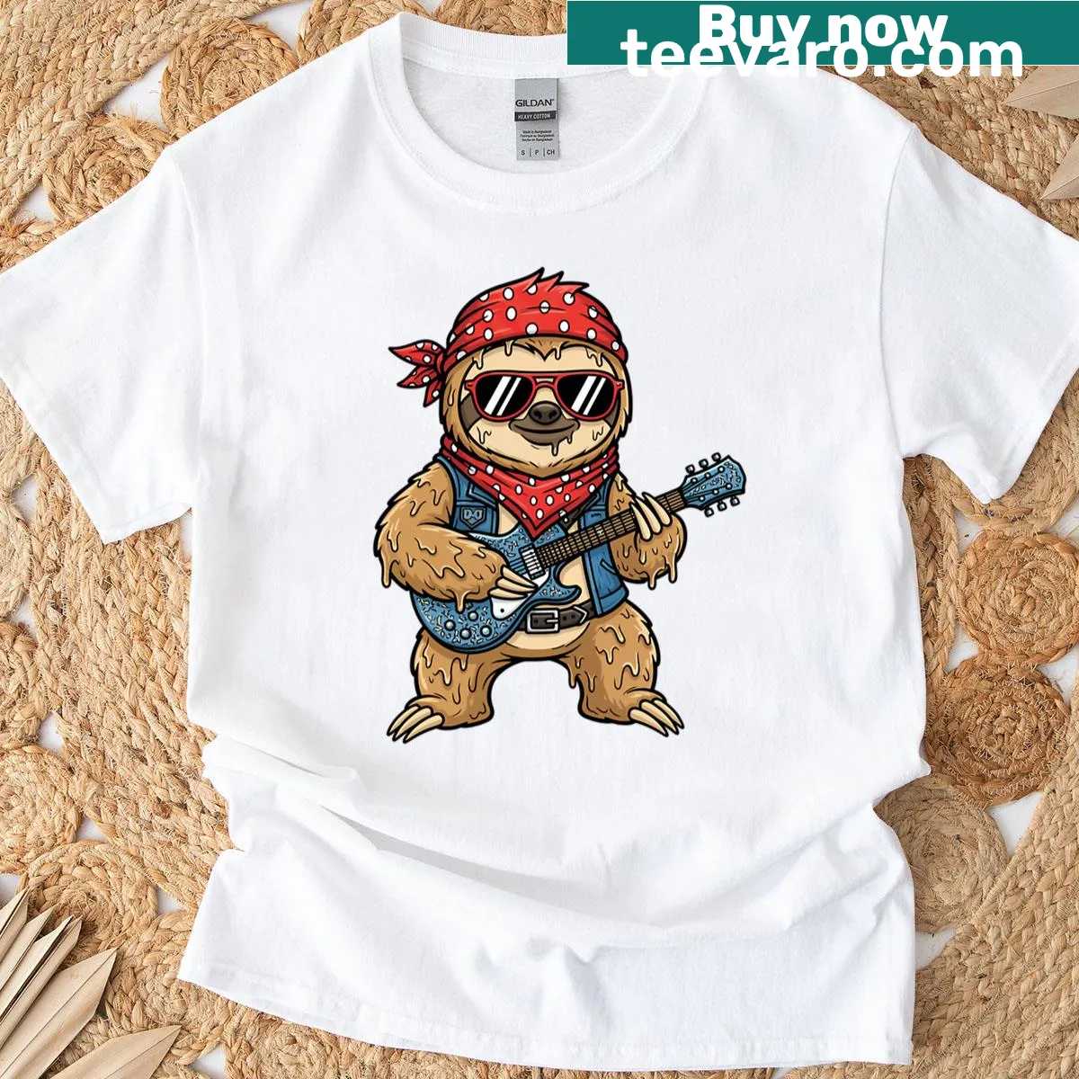 Vintage distressed rock music graphic T-shirt — on a men's t-shirt