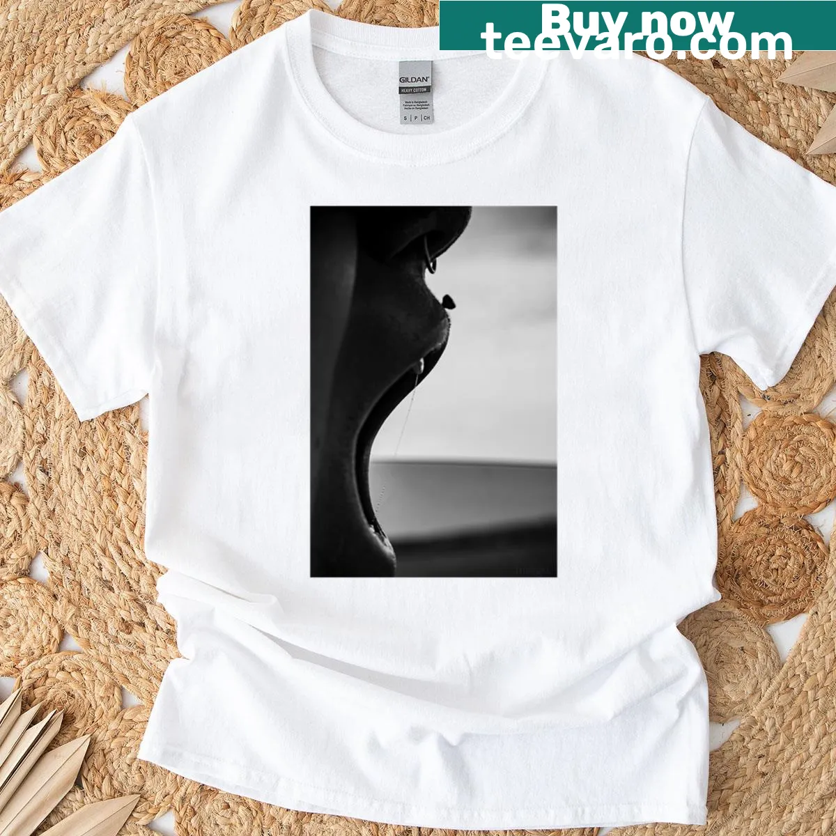 Serene graphic featuring stylized salivary glands on T-shirt — on a men's t-shirt