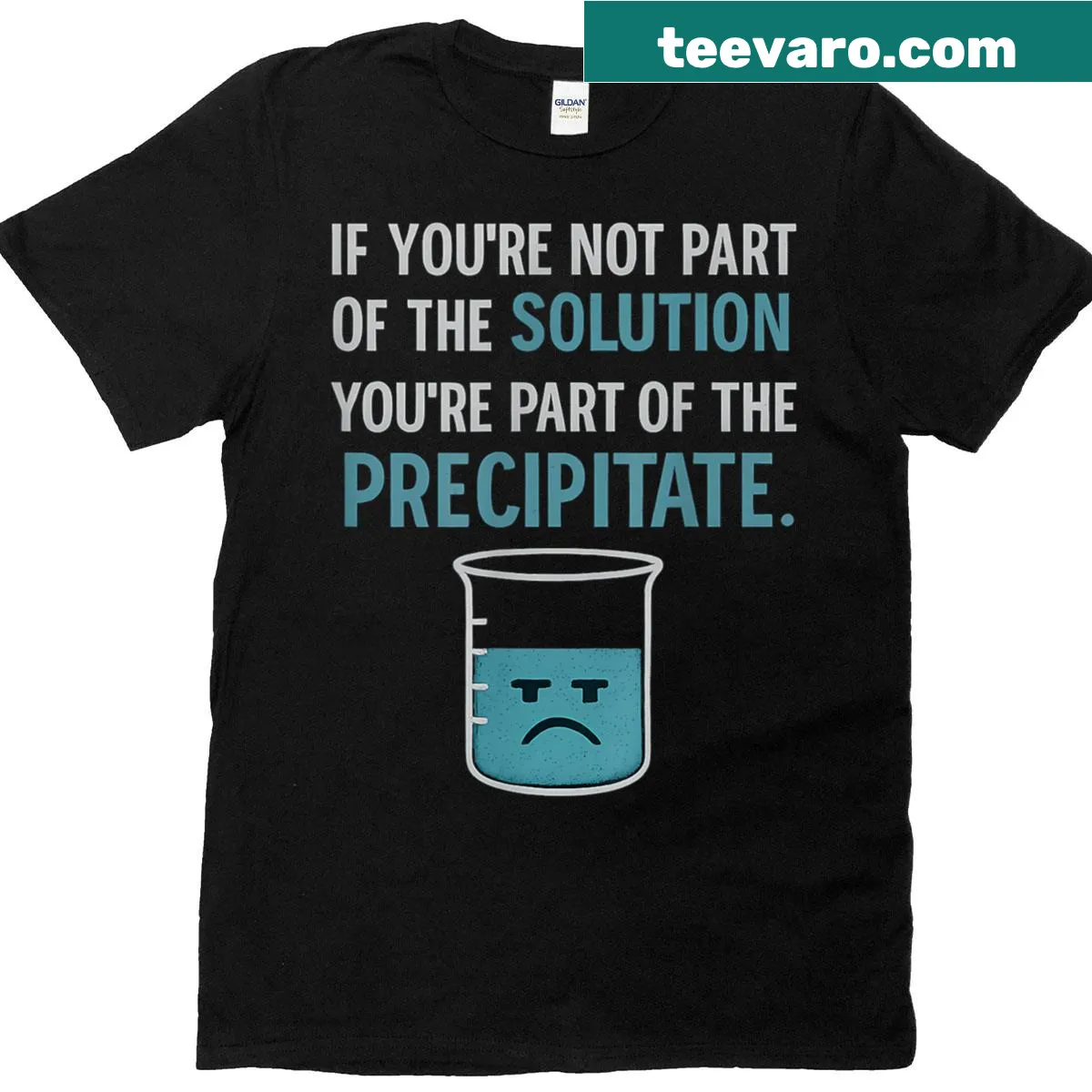 Funny science pun T-shirt with lab humor — on a men's t-shirt