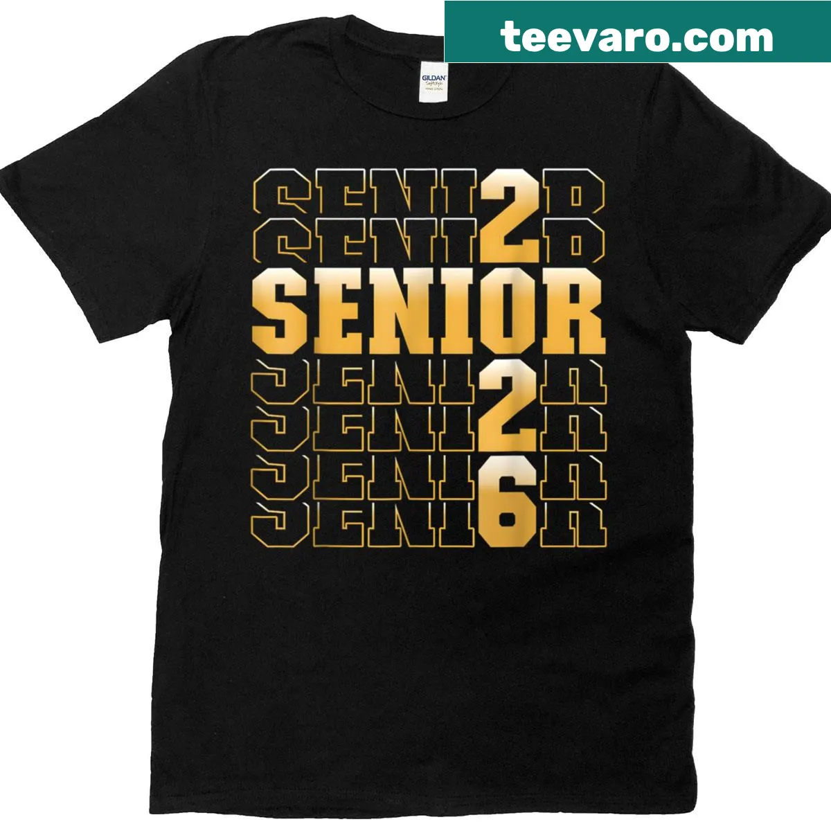 Senior Class of 2026 T-shirt with bold typography — on a men's t-shirt