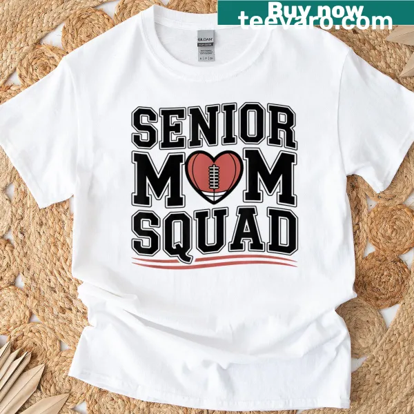 Typography design celebrating Senior Mom Squad in football