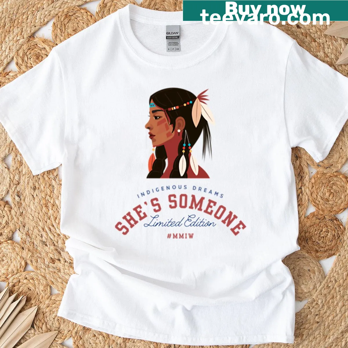 Sentimental typography graphic reading 'She’s Someone' on a T-shirt — on a men's t-shirt