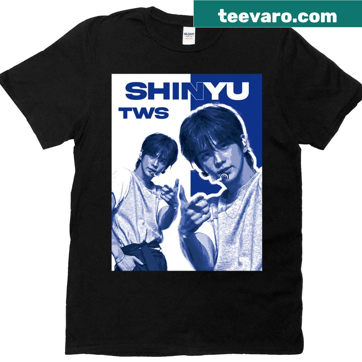Stylish T-shirt featuring Shinyu TWS design — on a men's t-shirt
