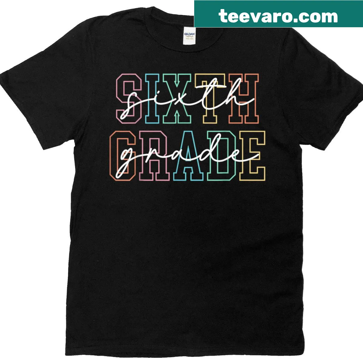 Retro sixth grade squad t-shirt for kids — on a men's t-shirt