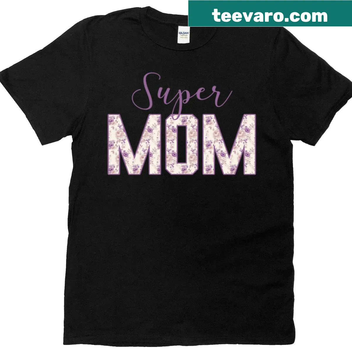 Romantic purple floral design celebrating motherhood on T-shirt. — on a men's t-shirt