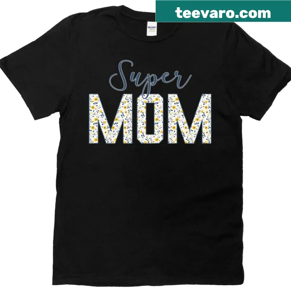 Charming t-shirt with illustration of yellow flowers celebrating moms
