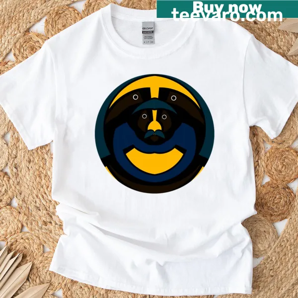 Abstract graphic of a man in a modern design on a T-shirt.