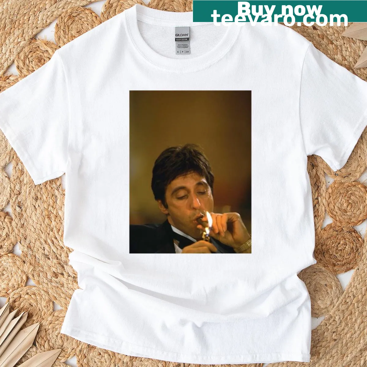 Illustration of Tony Montana on a stylish t-shirt — on a men's t-shirt