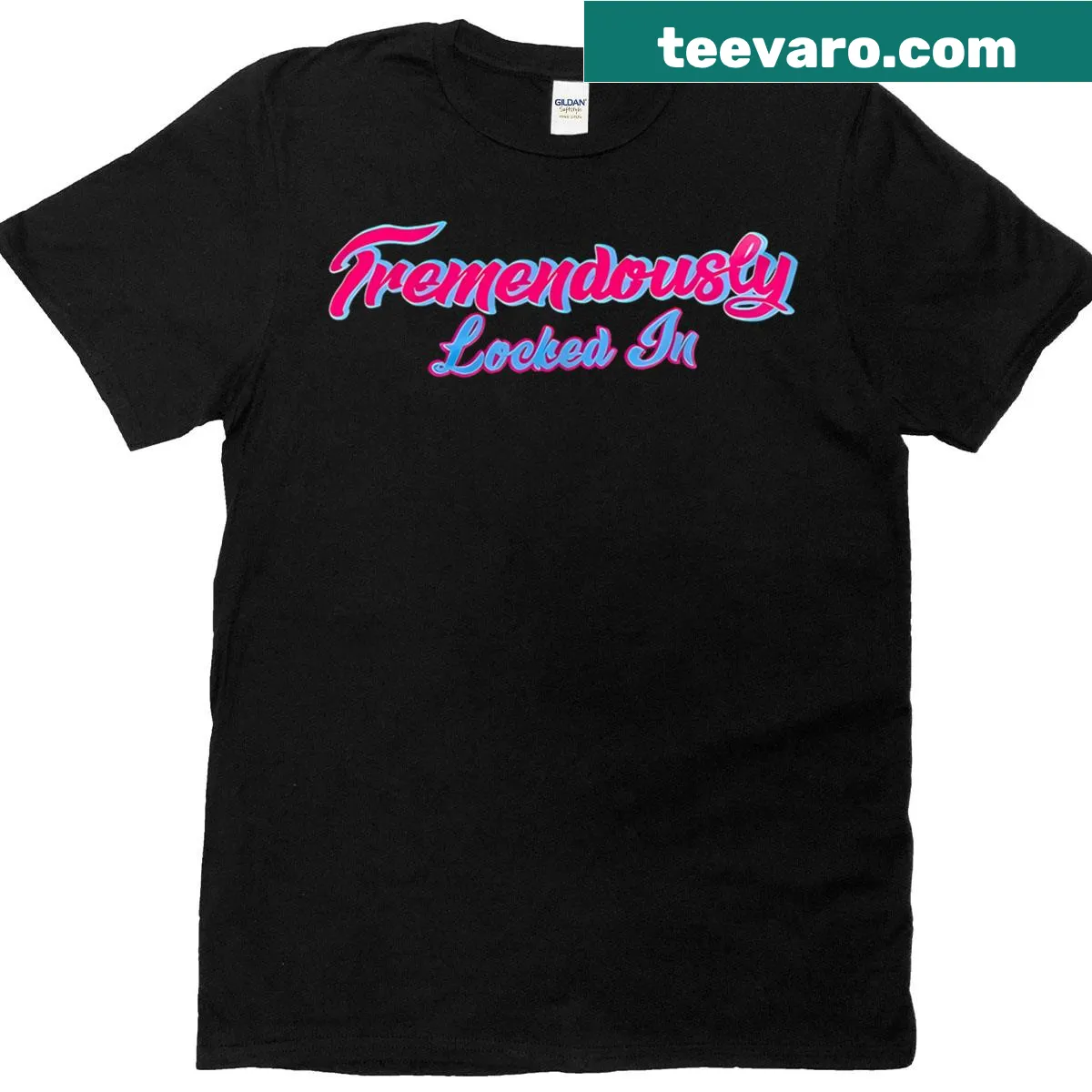 Playful T-shirt with the phrase 'Tremendously Locked In' — on a men's t-shirt