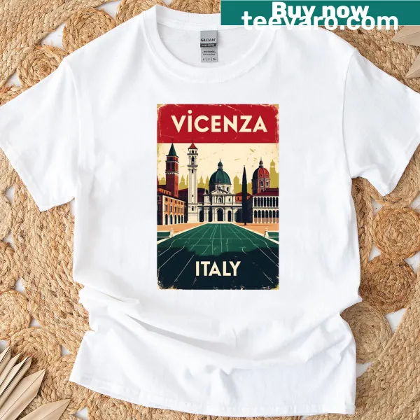 Vintage-style Vicenza Italy travel t-shirt