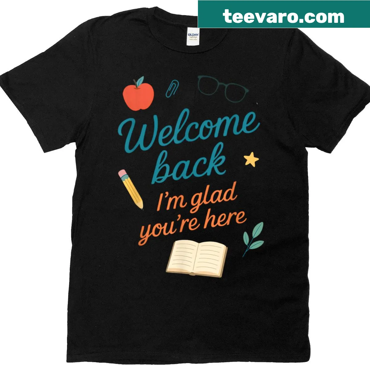 Welcoming text graphic on a T-shirt for teachers — on a men's t-shirt
