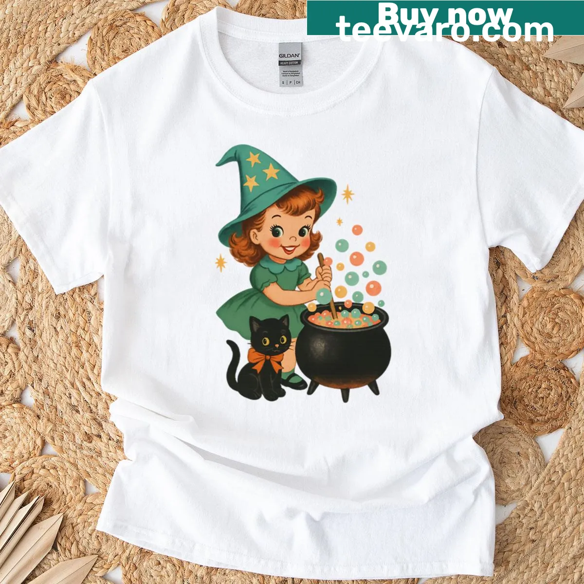 Charming illustration of a witch's brew on T-shirt — on a men's t-shirt