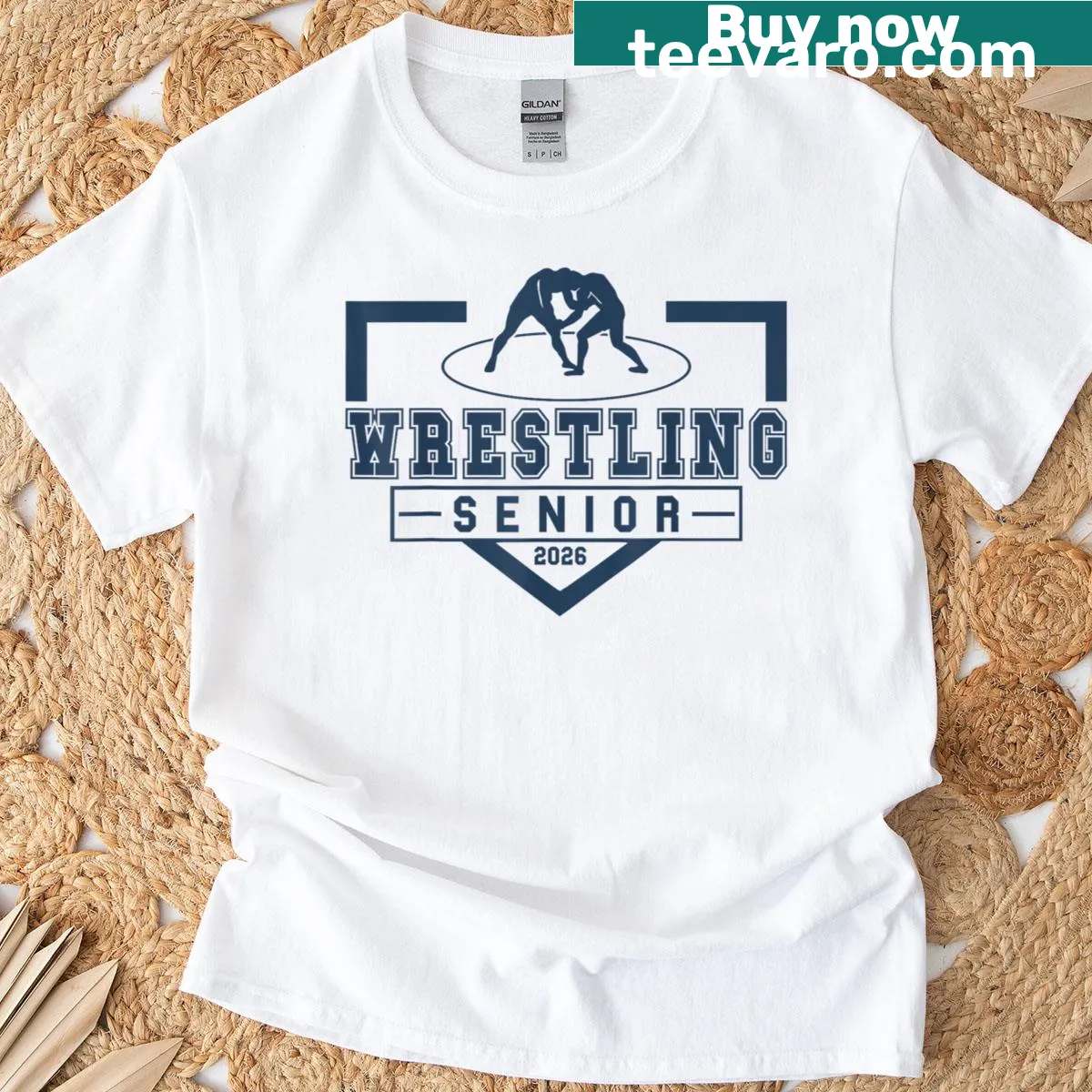 Wrestling Senior Night T-shirt with 'Senior 2026' text — on a men's t-shirt