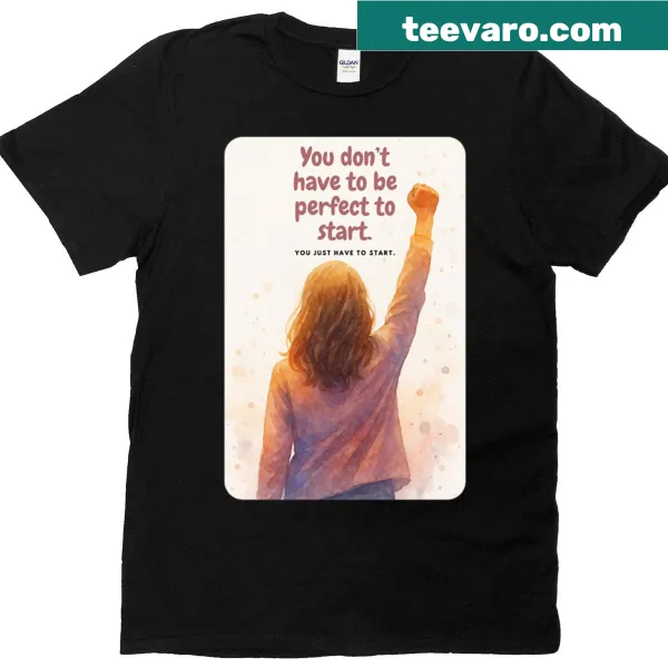 Inspirational T-shirt with watercolor art and motivational quote