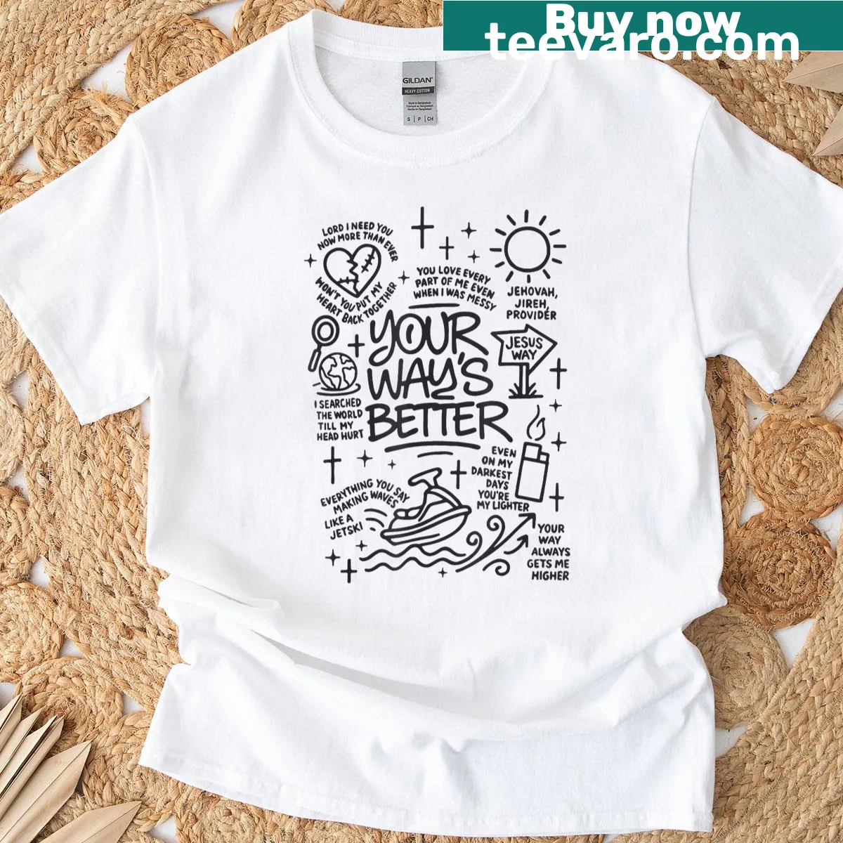 Inspirational Bible verse graphic t-shirt about faith — on a men's t-shirt