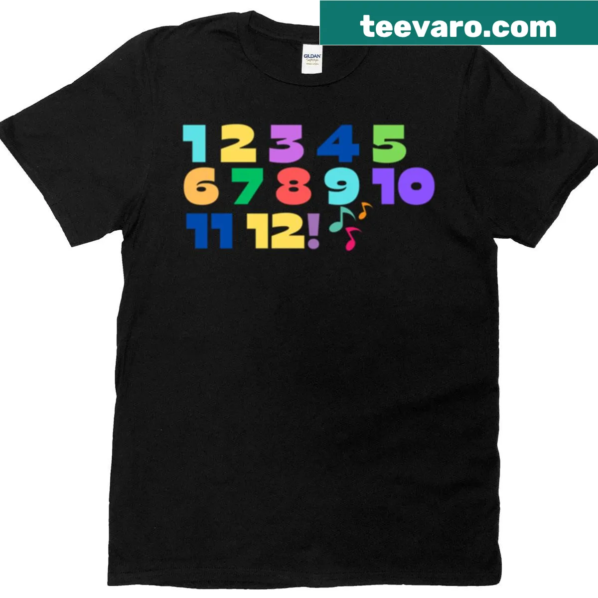 Vintage Sesame Street-inspired shirt with playful numbers — on a men's t-shirt