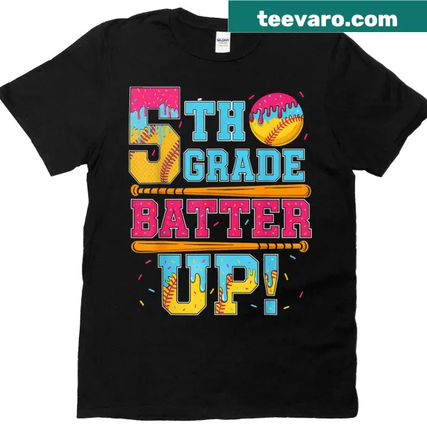 Sporty kids t-shirt with 'Batter Up' and graphics for baseball and basketball