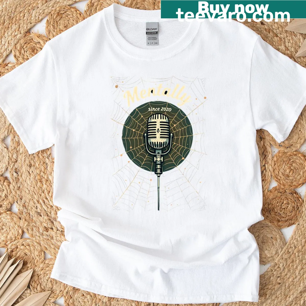 Illustration of a microphone with a web design on a T-shirt. — on a men's t-shirt