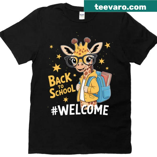 T-shirt with a giraffe and 'Bruh We Back' text in a fun design.