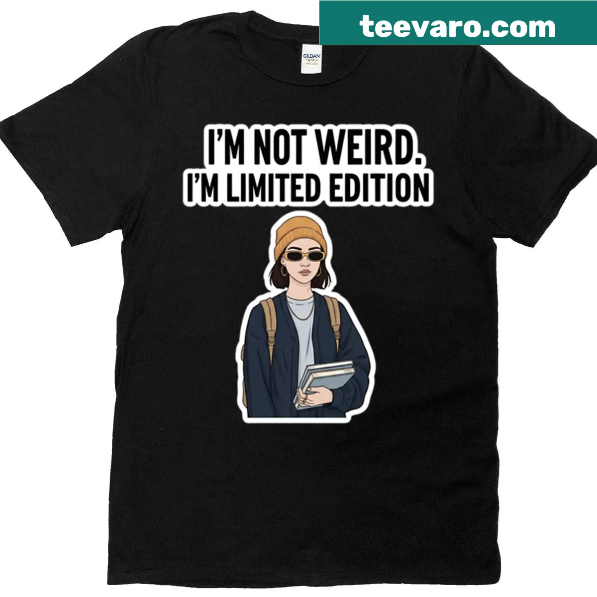 Humorous t-shirt with 'I'm Not Weird, I'm Limited Edition' text — on a men's t-shirt