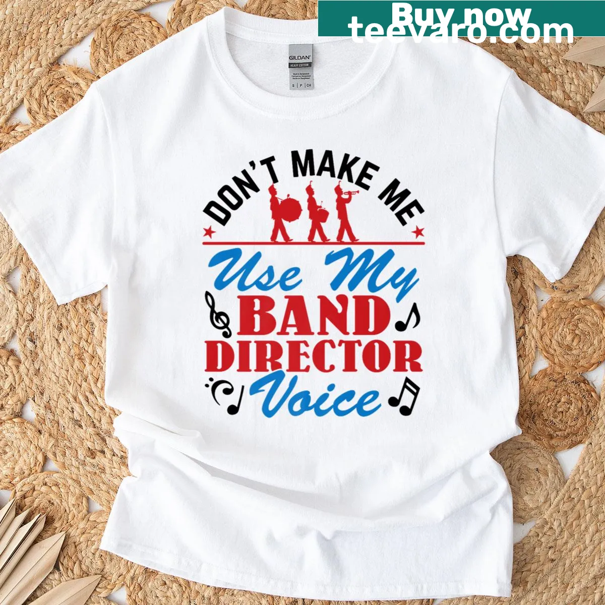T-shirt for band directors and music teachers with a typographic design. — on a men's t-shirt
