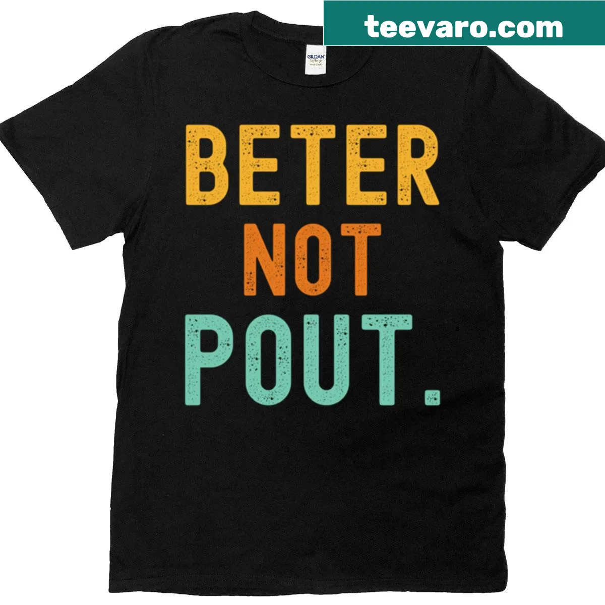 Retro Christmas T-shirt with 'Better Not Pout' Santa saying — on a men's t-shirt