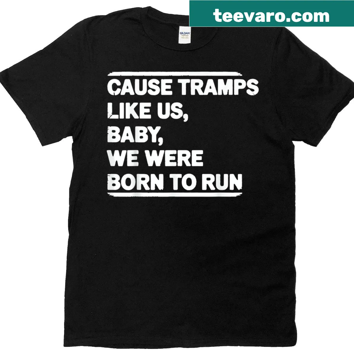 Typography inspired by Born To Run lyrics on a T-shirt — on a men's t-shirt