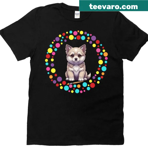 Illustration of a Chinook dog for Dot Day on a T-shirt