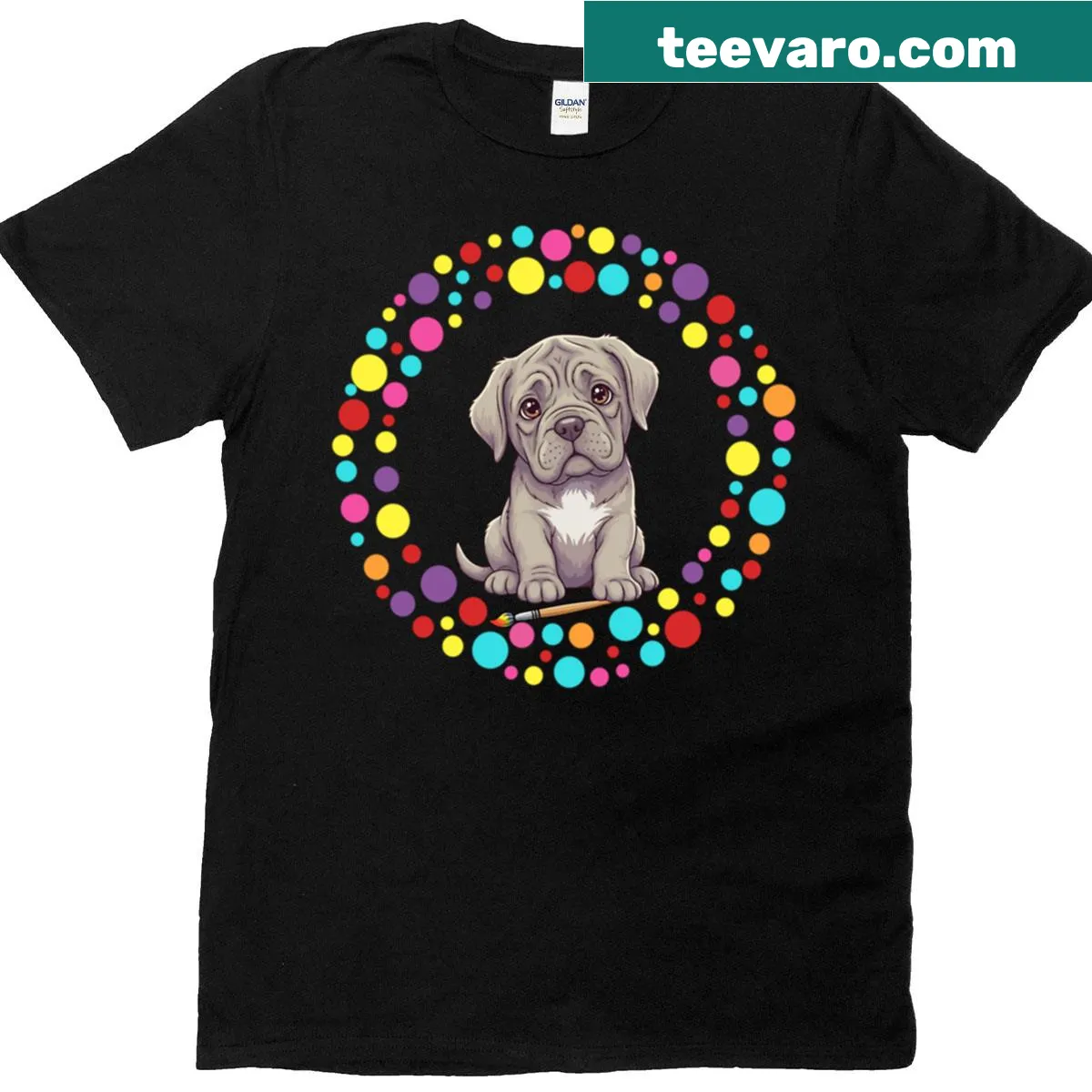 Oversized T-shirt with a colorful graphic of a Neapolitan Mastiff — on a men's t-shirt