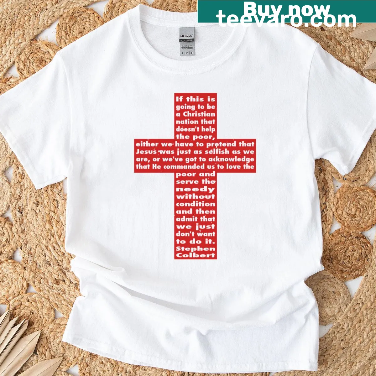 Shirt with bold text saying Christian Nation — on a men's t-shirt