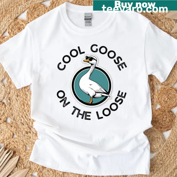 Playful illustration of a goose on a t-shirt