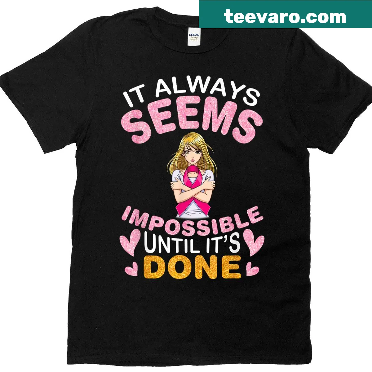 Inspirational t-shirt with warrior phrase — on a men's t-shirt